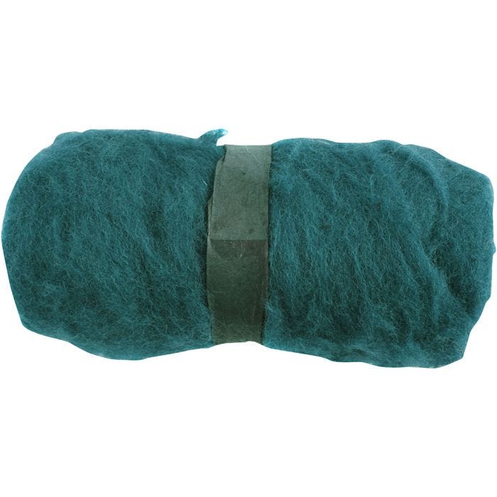 Gekaarde Wol, groen, 100 gr/ 1 bol