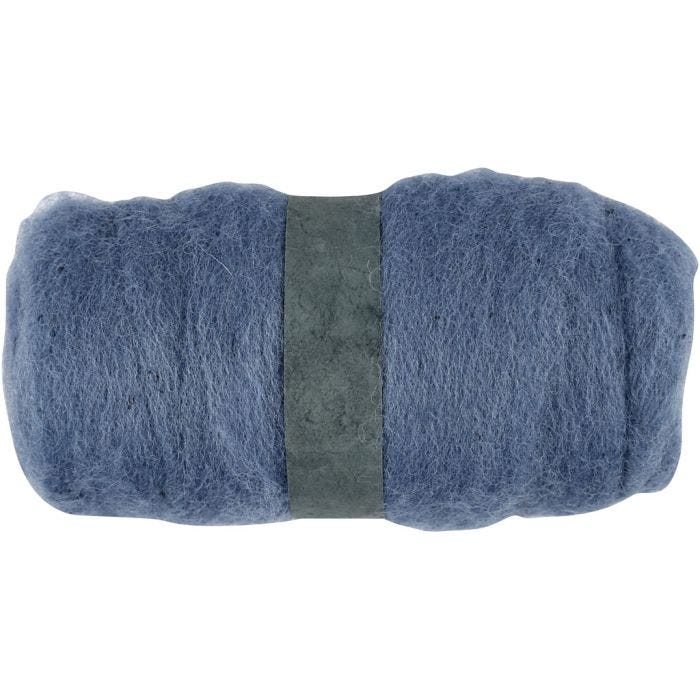 Gekaarde Wol, hemelsblauw, 100 gr/ 1 bol