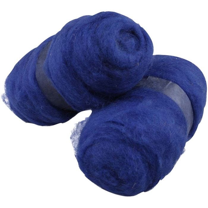 Gekaarde Wol, koningsblauw, 2x100 gr/ 1 doos