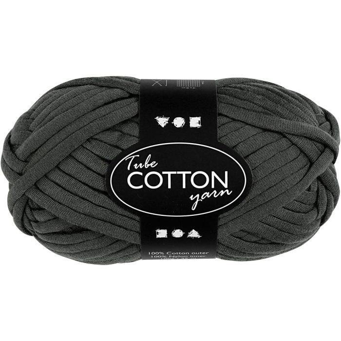 Textielgaren, L: 45 M, donkergrijs, 100 gr/ 1 bol