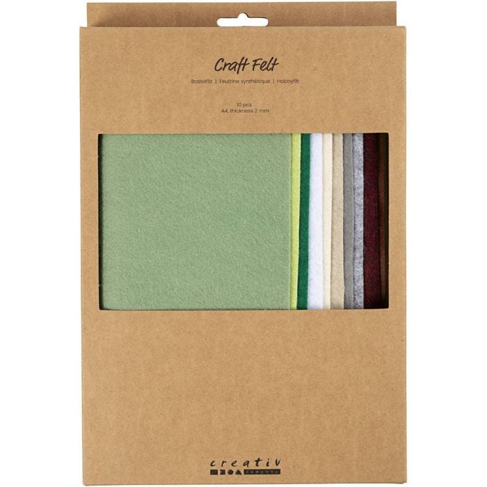 Hobbyvilt, A4, vel 210x297 mm, dikte 2 mm, naturel, 10 stuk/ 1 doos