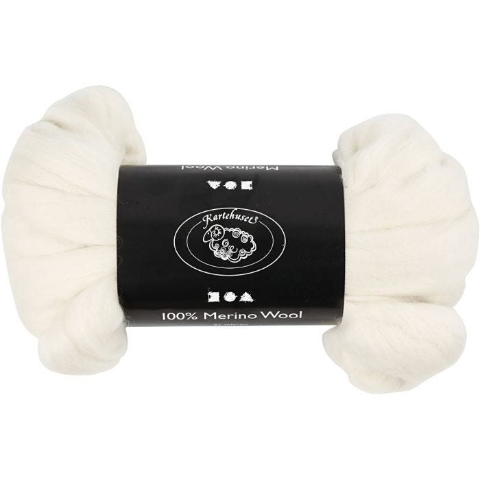 Merino Wol, dikte 21 my, off-white, 100 gr/ 1 doos