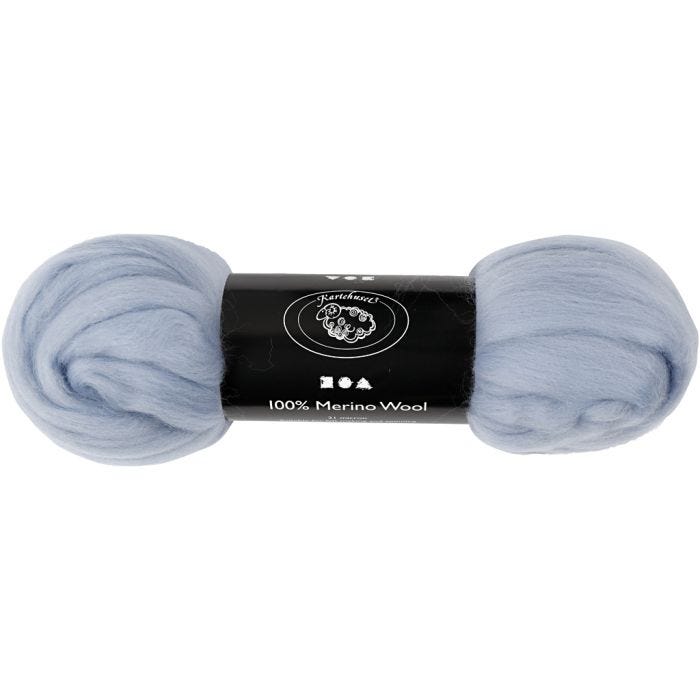 Merino Wol, 21 my, ice blue, 100gr/ 1 doos
