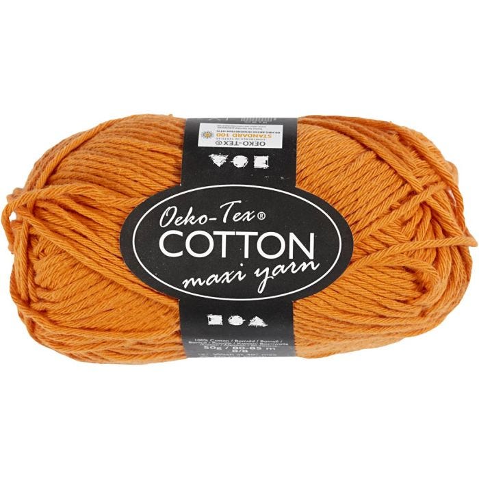 Katoengaren, afm 8/8, L: 80-85 M, oranje, 50 gr/ 1 bol