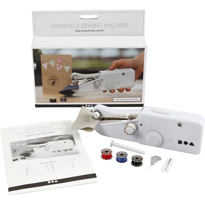 Handnaaimachine, 6,7 cm, 20,5 cm, 3,5 cm, wit, 1 stuk