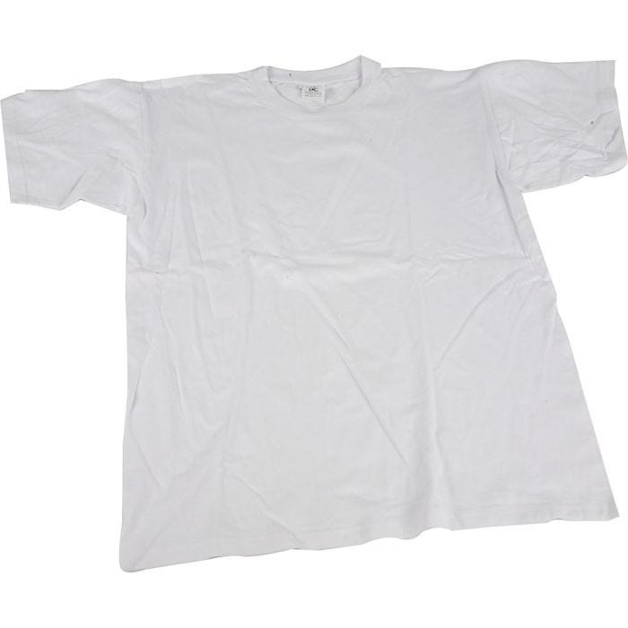 T-shirts, B: 32 cm, afm 3-4 jaar, ronde hals, 145 gr, wit, 1 stuk