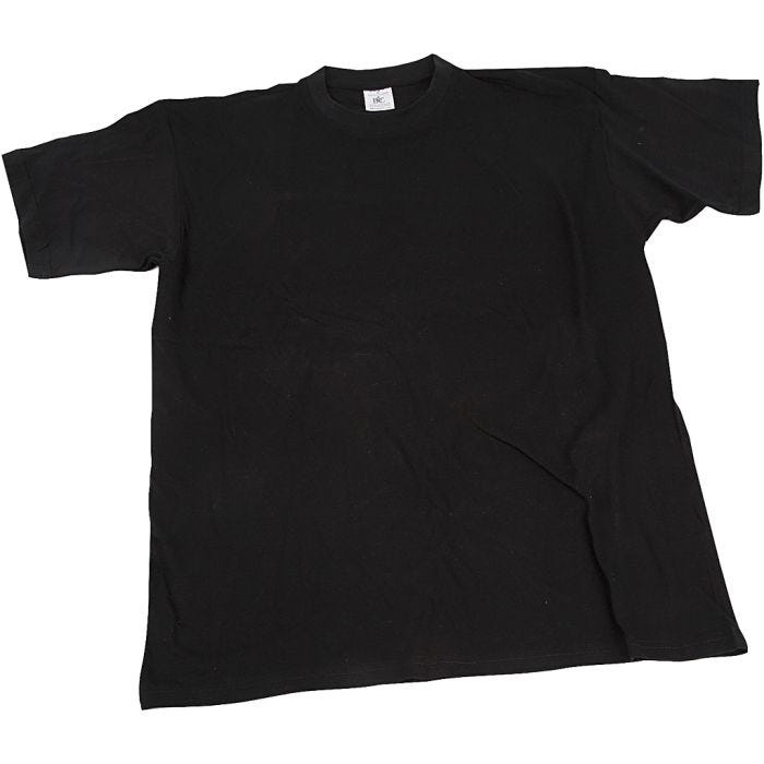 T-shirts, B: 32 cm, afm 3-4 jaar, ronde hals, 145 gr, zwart, 1 stuk