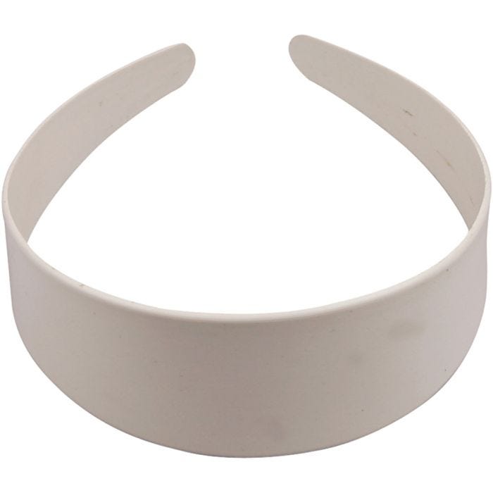 Plastic haarband, B: 40 mm, wit, 1 stuk