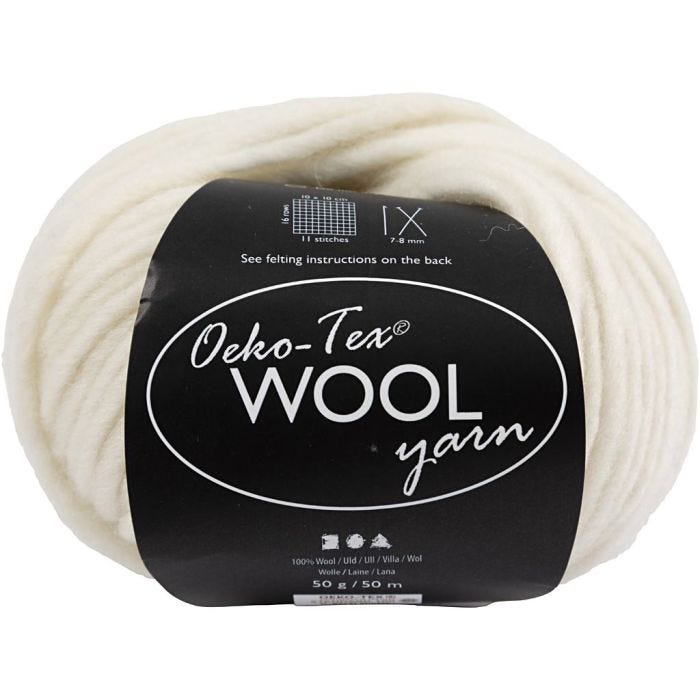 Wolgaren, L: 50 M, off white, 50gr/ 1 bol