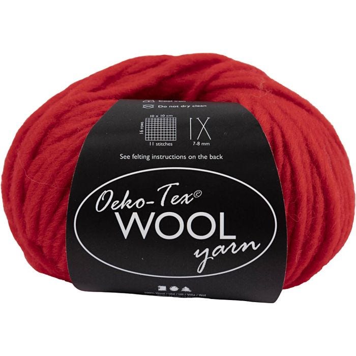Wolgaren, L: 50 M, rood, 50 gr/ 1 bol