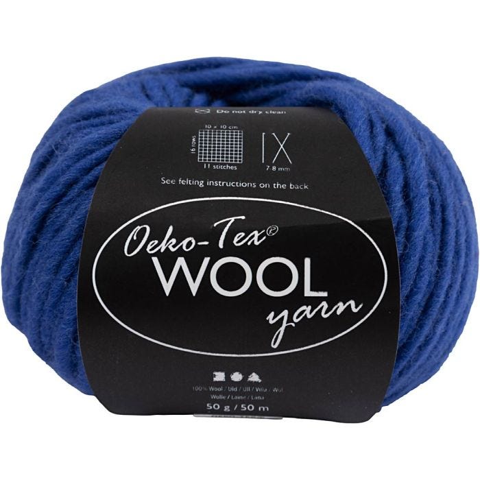 Wolgaren, L: 50 M, blauw, 50 gr/ 1 bol