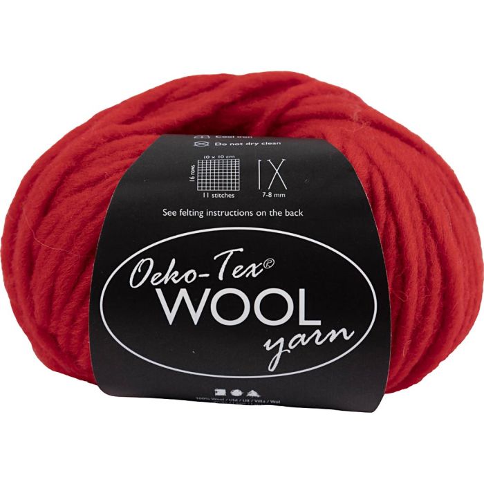 Wolgaren, L: 50 M, needle 8-9, rood, 50 gr/ 1 bol