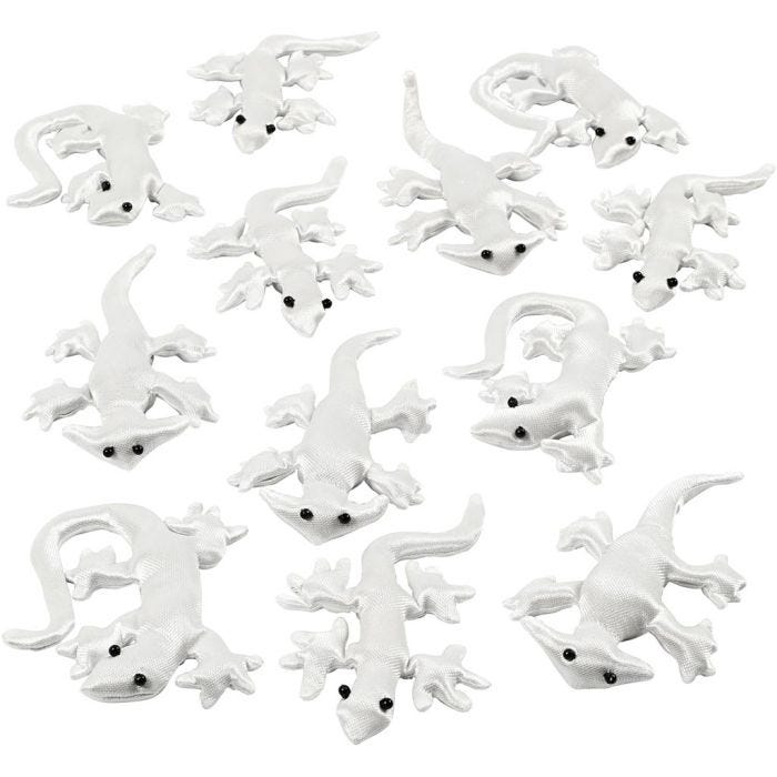 Creepy-Crawly textiel, afm 10-14 cm, wit, 12stuk/ 1 doos