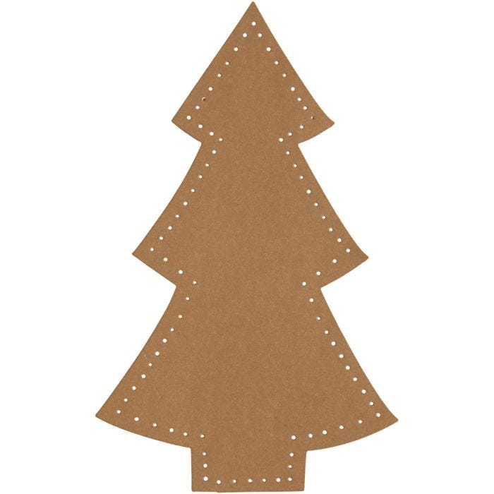 Kerstboom, H: 18 cm, B: 11 cm, 350 gr, naturel, 4stuk/ 1 doos