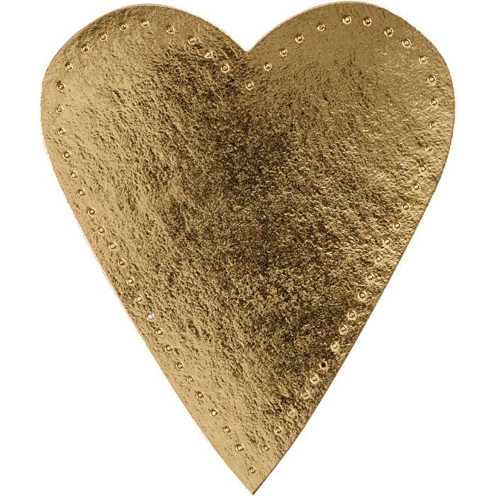 Hart, H: 12 cm, B: 10 cm, 350 gr, goud, 4 stuk/ 1 doos