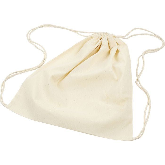 Tas met treksluiting, afm 37x41 cm, 115 gr, licht naturel, 3stuk/ 1 doos
