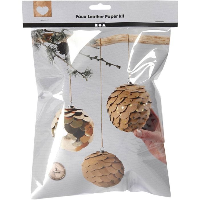 Faux Leather Papier Kegels, d 8 cm, dikte 0,55 mm, goud, 1 set