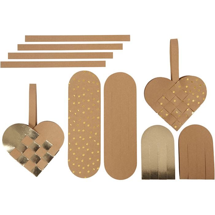 Faux Leather Papier Harten, 0,55 mm, goud, 1 set