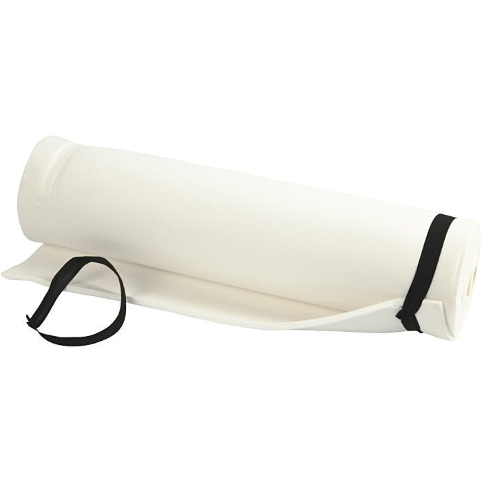 Slaap mat, 180 cm, 50 cm, 6 mm, wit, 1 stuk