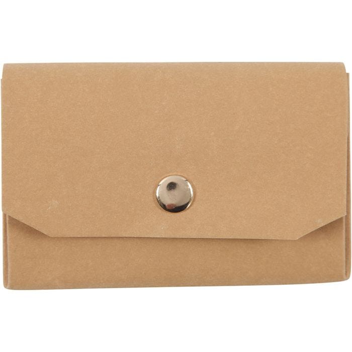 Faux Leather portemonnee, H: 8 cm, L: 11 cm, 350 gr, lichtbruin, 1 stuk