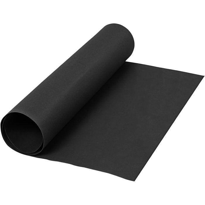 Faux Leather Papier, B: 50 cm, unikleurig, 350 gr, zwart, 1m/ 1 rol