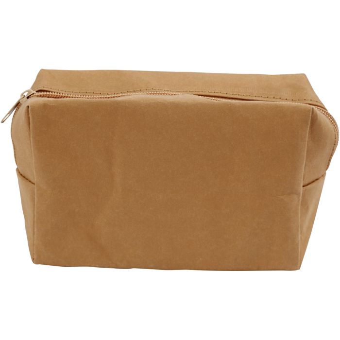 Portemonnee, afm 16,5x6,5x10 cm, lichtbruin, 1 stuk