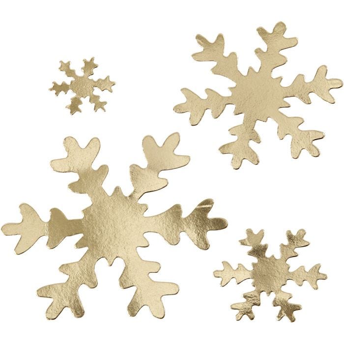 Sneeuwvlok, d 3+5+8+10 cm, 350 gr, goud, 16 stuk/ 1 doos