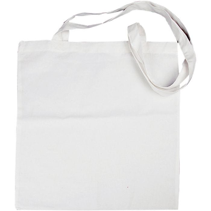 Tas met lang hengsel, afm 38x42 cm, 130 gr, wit, 10 stuk/ 1 doos