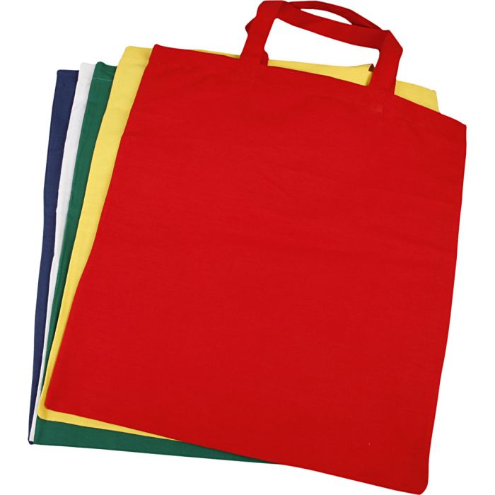 Draagtas , afm 38x42 cm, 135 gr, diverse kleuren, 5stuk/ 1 doos