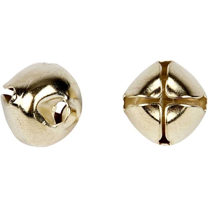 Belletjes, 8+10+13 mm, goud, 18div/ 1 doos