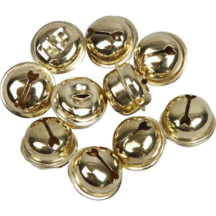 Belletjes, d 13+15+17 mm, goud, 12 div/ 1 doos
