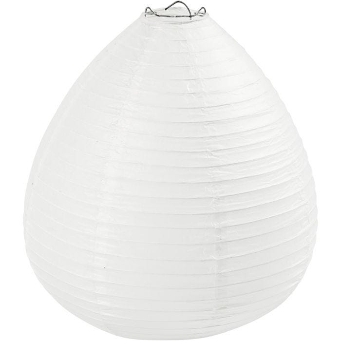 Rijstpapier lamp, Druppel, 27 cm, 25 cm, wit, 1 stuk