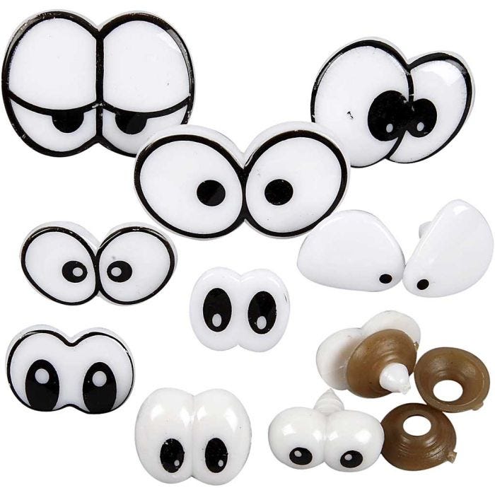 Grappige Ogen, afm 2-3 cm, 9 div/ 1 doos