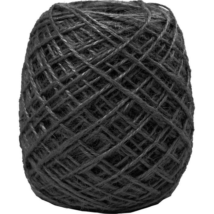 Natuurlijk hennep, dikte 1-2 mm, zwart, 150 m/ 1 rol