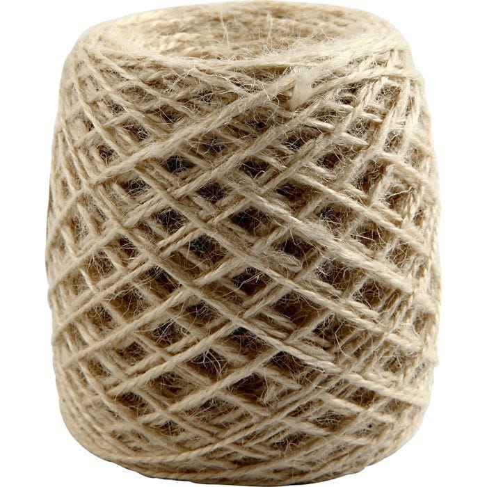 Natuurlijk hennep, 1-2 mm, naturel, 150m/ 1 rol