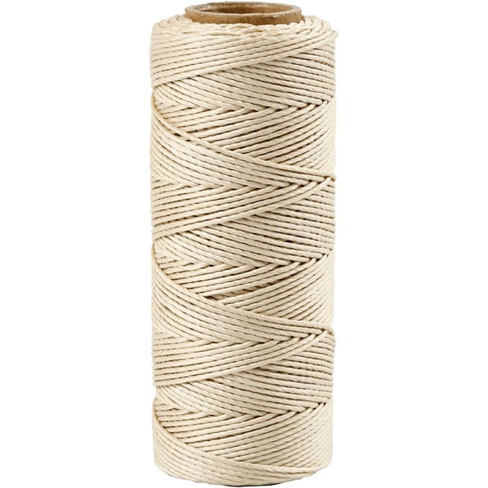 Bamboekoord, dikte 1 mm, off-white, 65 m/ 1 rol