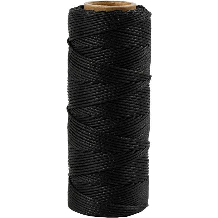 Bamboekoord, dikte 1 mm, zwart, 65 m/ 1 rol