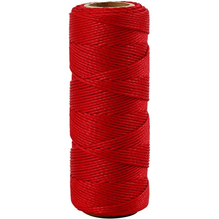 Bamboekoord, dikte 1 mm, rood, 65 m/ 1 rol