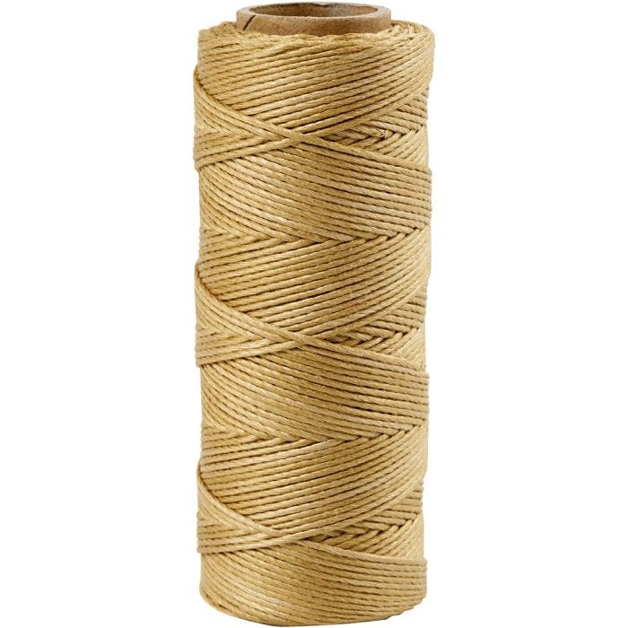 Bamboekoord, dikte 1 mm, goud, 65 m/ 1 rol