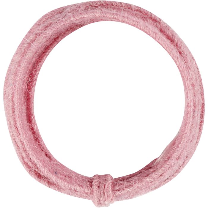 Jute koord, dikte 2-4 mm, roze, 3 m/ 1 doos