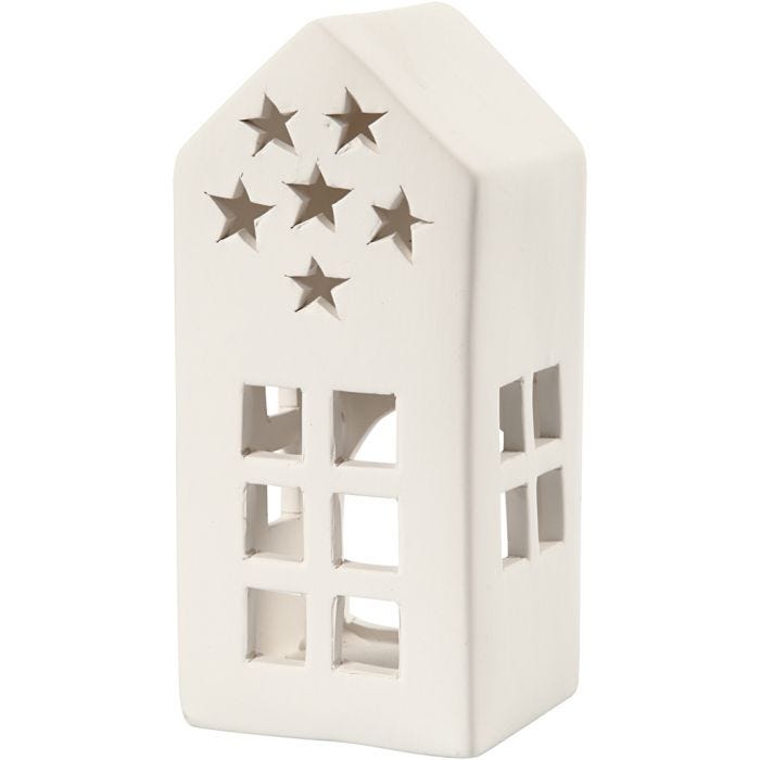 Waxinelichthouder, H: 16 cm, afm 7x7 cm, wit, 8 stuk/ 1 doos
