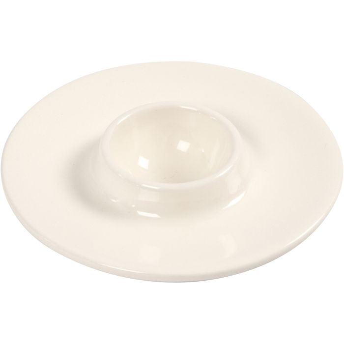 Eierdop, d 9,8 cm, gatgrootte 3,9 cm, wit, 12 stuk/ 1 doos