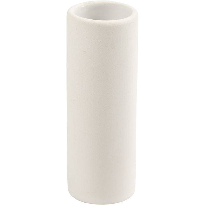 Vaas, H: 11 cm, d 4 cm, wit, 1 stuk