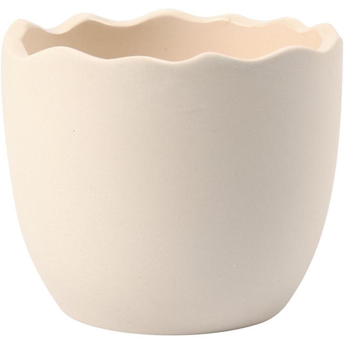 Bloempot, H: 6,3 cm, d 7,5 cm, wit, 24stuk/ 1 doos