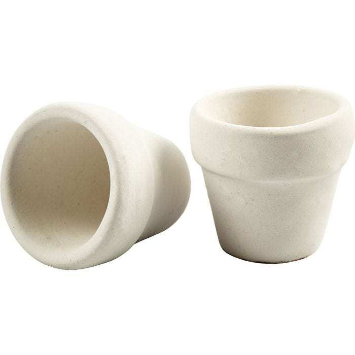 Bloempot, H: 4,6 cm, d 5,2 cm, wit, 48 stuk/ 1 doos
