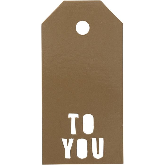 Cadeaulabels, TO YOU, afm 5x10 cm, 300 gr, goud, 15 stuk/ 1 doos