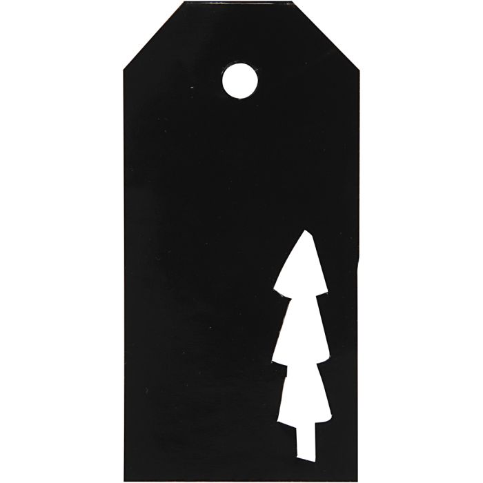 Cadeaulabels, afm 5x10 cm, 300 gr, zwart, 15 stuk/ 1 doos