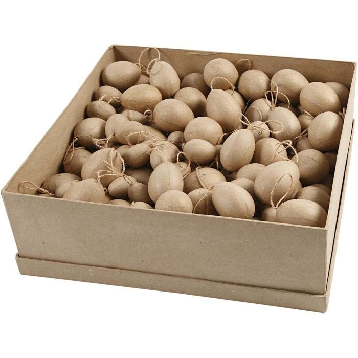 Eieren, H: 3-4-5-6 cm, 140stuk/ 1 doos