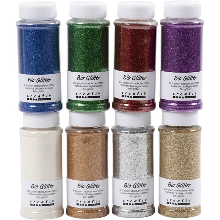 Bio Sparkles, diverse kleuren, 8x140 ml/ 1 doos