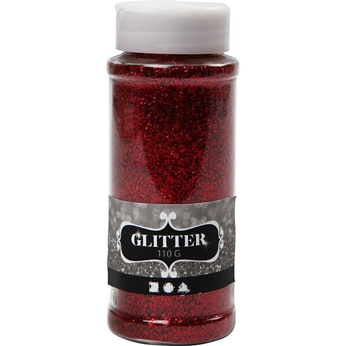 Glitter, rood, 110 gr/ 1 Doosje